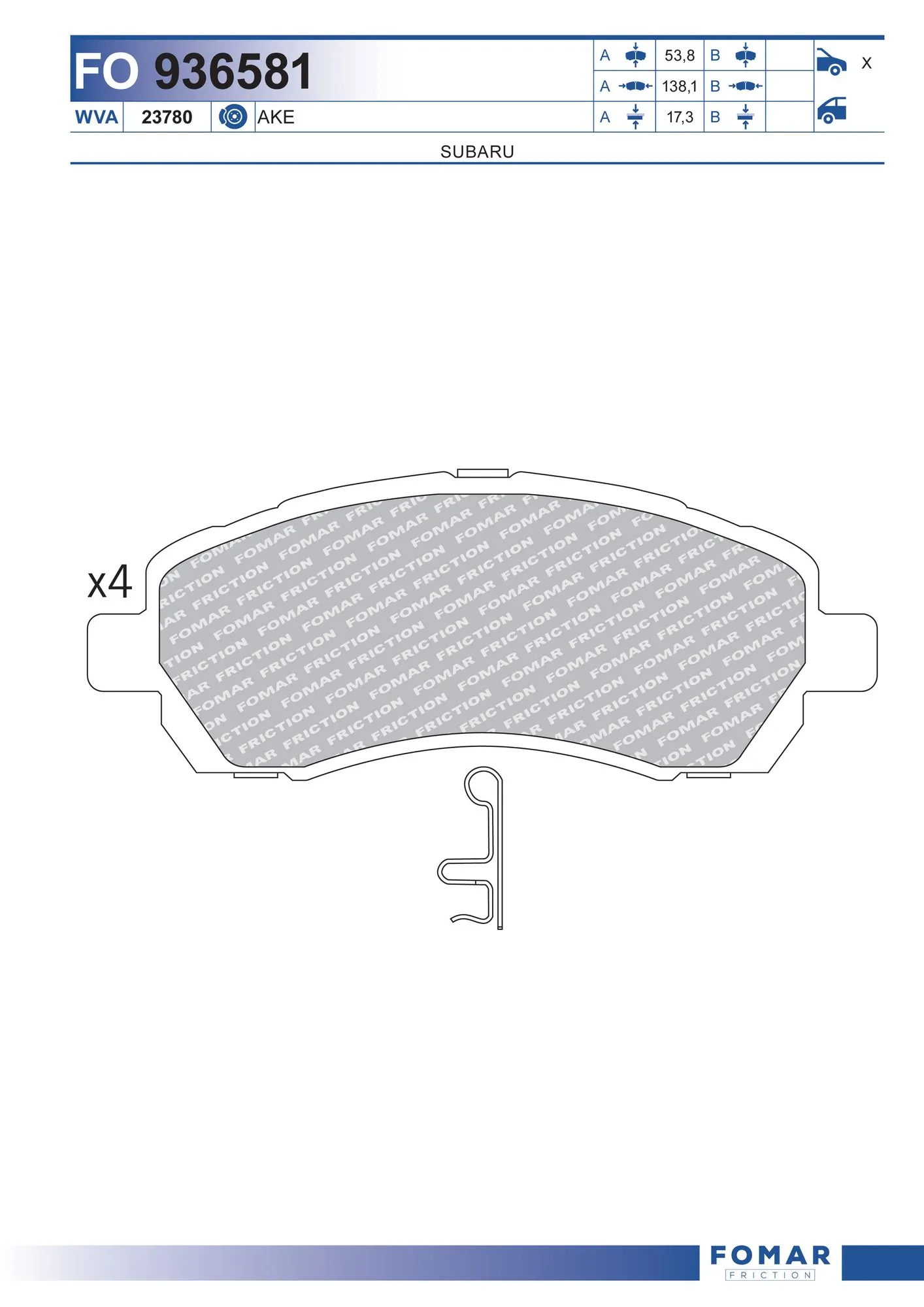Brake Pad Set, disc brake